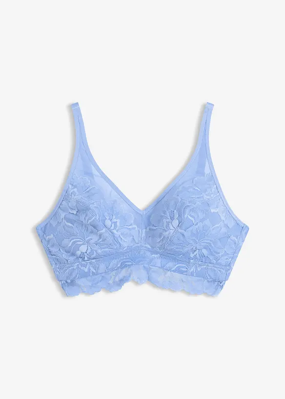 Soutien-gorge bralette &agrave; dentelle floral et mesh, bonprix