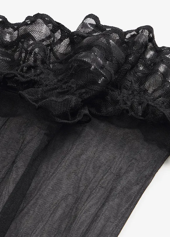 Bas auto-agrippants avec dentelle 20den, bonprix