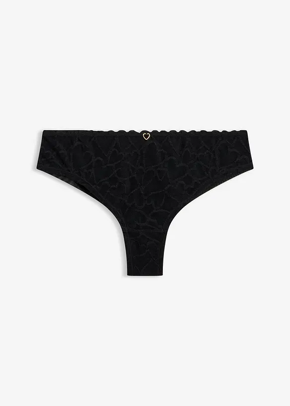 Slip br&eacute;silien en dentelle c&oelig;urs, bonprix