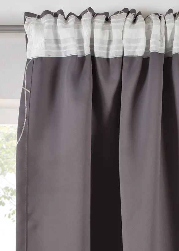 Rideau panneau obscurcissant &agrave; imprim&eacute; brillant, aussi en extra long (1 pce), bonprix