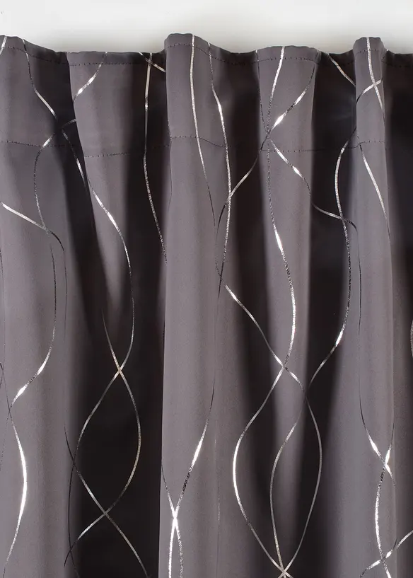 Rideau panneau obscurcissant &agrave; imprim&eacute; brillant, aussi en extra long (1 pce), bonprix