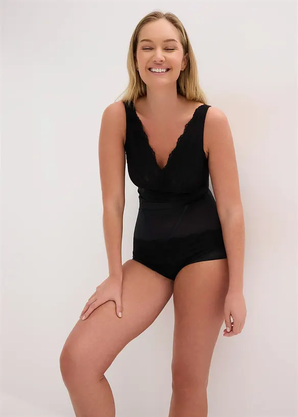 Body sculptant avec dentelle, maintien l&eacute;ger, bonprix