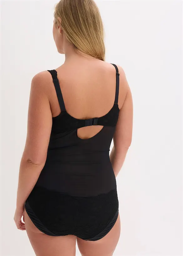 Body sculptant avec dentelle, maintien l&eacute;ger, bonprix