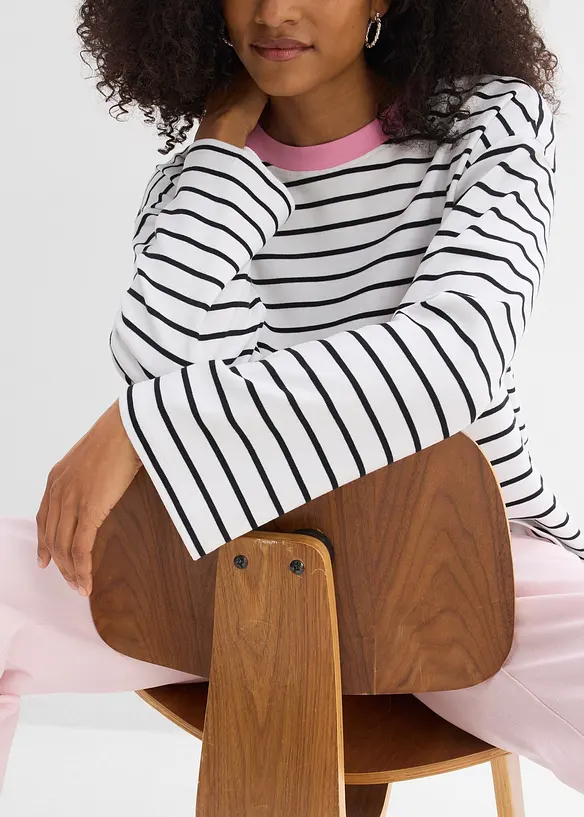 T-shirt manches longues 100% coton, bonprix