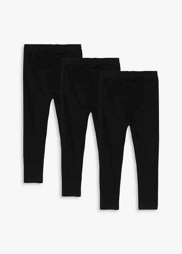 Lot de 3 leggings en coton extensible, bonprix