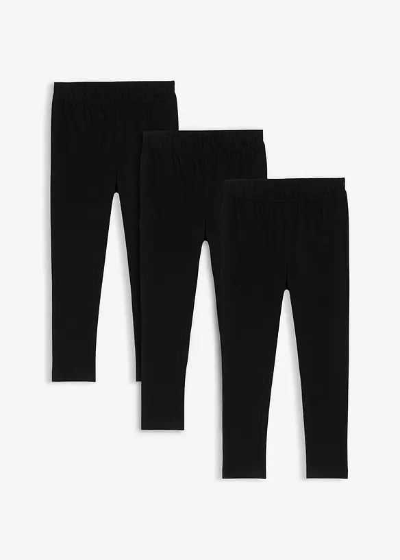 Lot de 3 leggings en coton extensible, bonprix