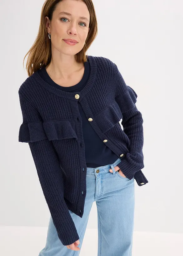 Feinstrickjacke aus Baumwoll-Mix, bonprix