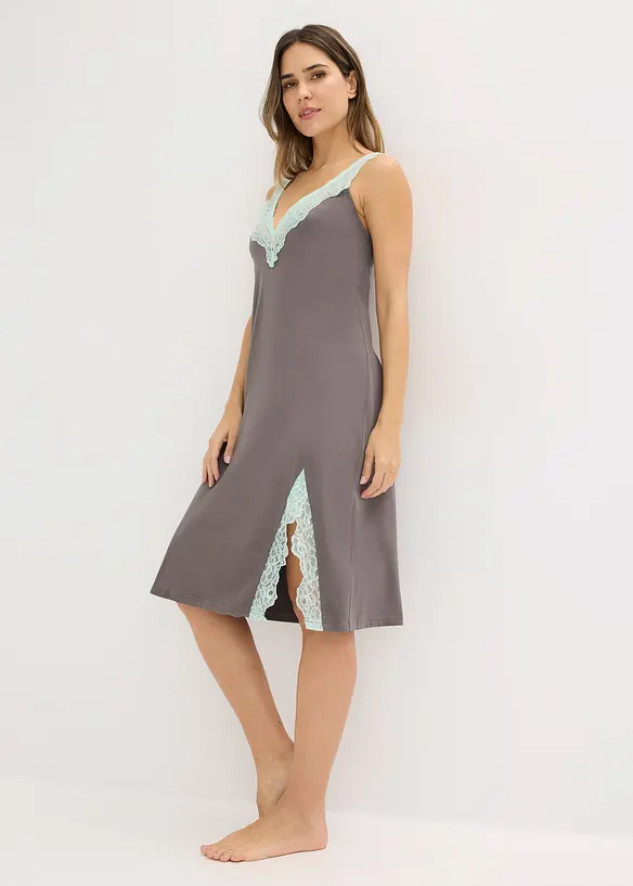 Nachthemd mit Viskose und Spitze, bonprix