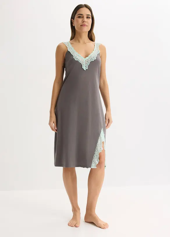 Nachthemd mit Viskose und Spitze, bonprix