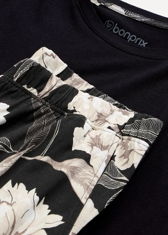 Pyjama mit Viskose und weitem Bein, bonprix