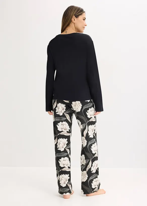 Pyjama mit Viskose und weitem Bein, bonprix
