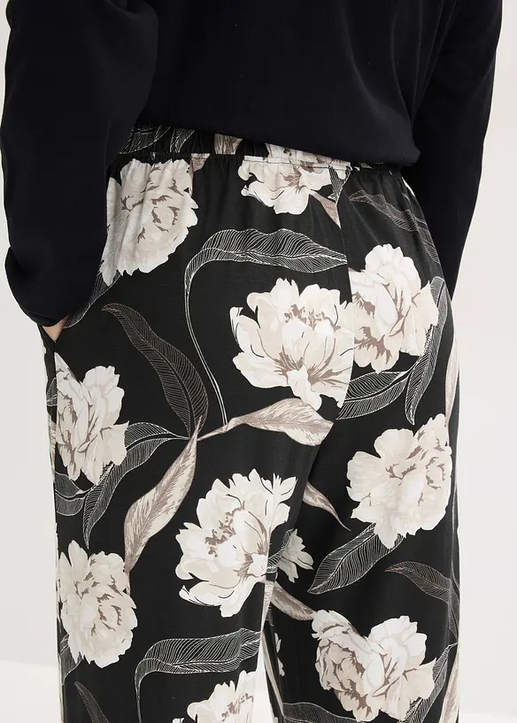 Pyjama mit Viskose und weitem Bein, bonprix