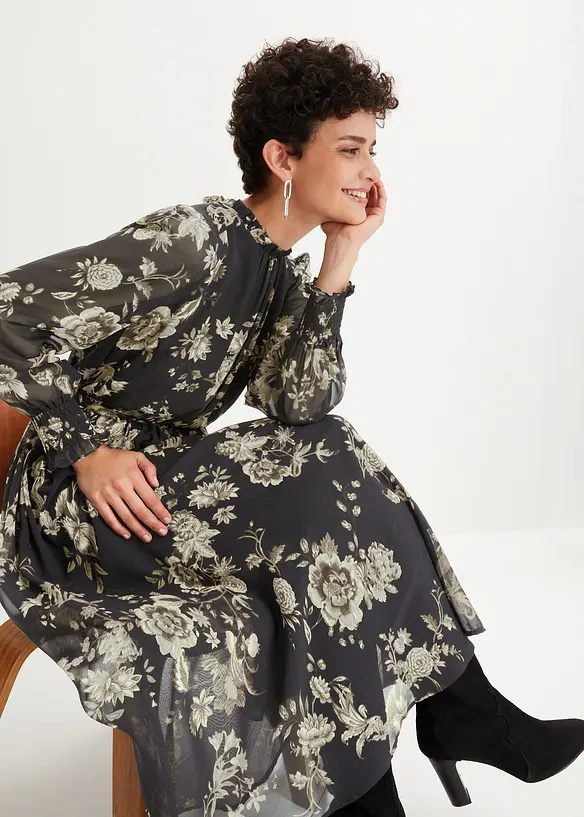 Robe en cr&ecirc;pe, bonprix