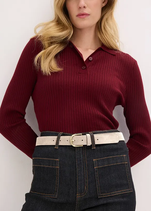 Ceinture en cuir avec boucle brillante, bonprix