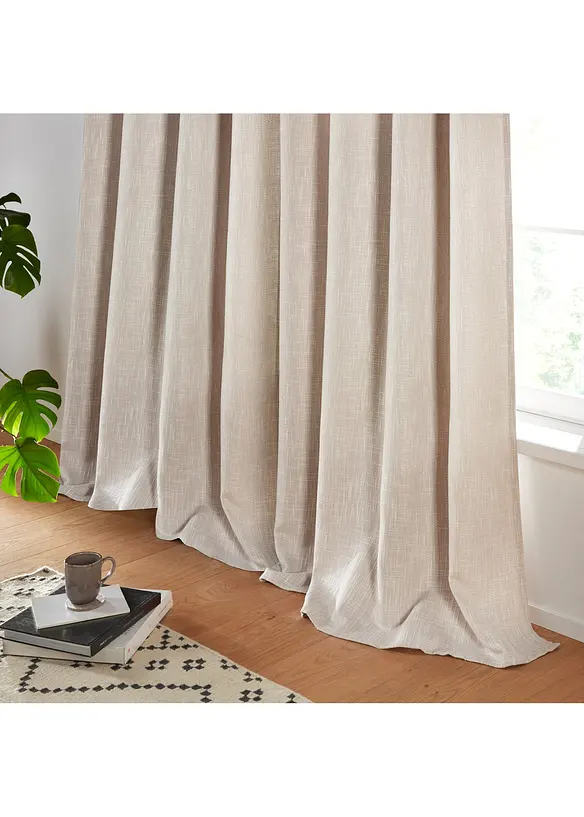 Blickdichter Vorhang mit Struktur (1er Pack), bonprix
