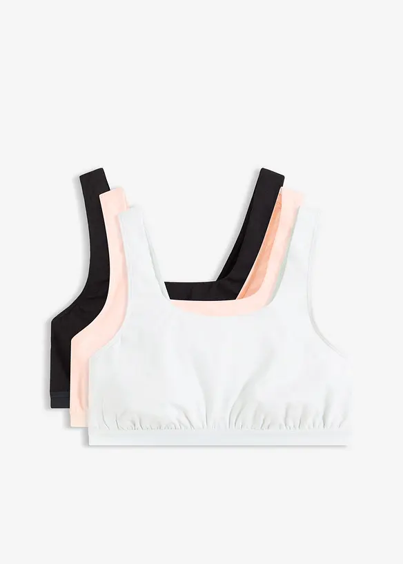 Lot de 3 brassi&egrave;res coton extensible, bonprix