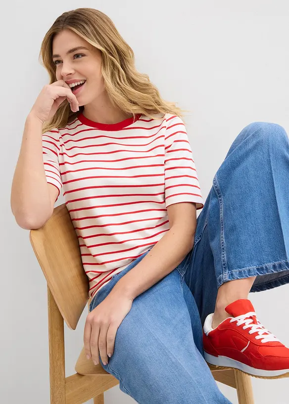 T-Shirt aus schwerer Bio-Baumwolle, bonprix