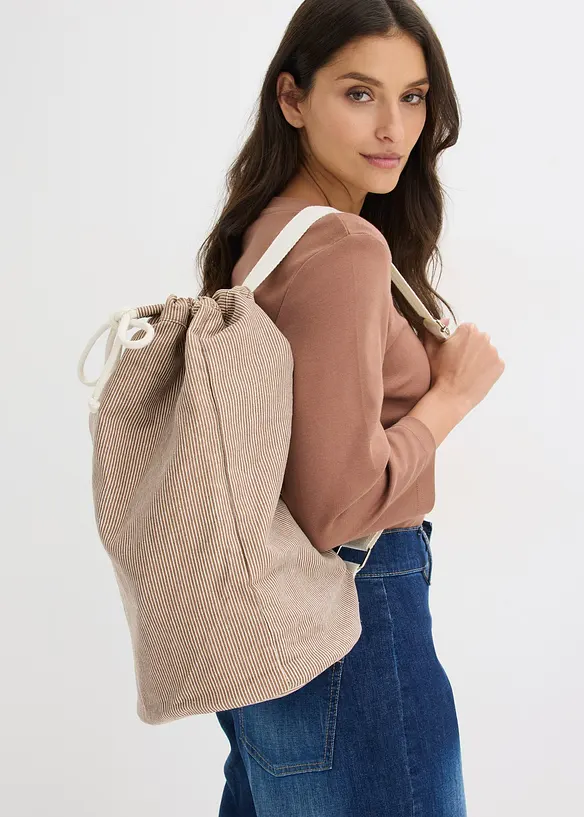 Sac &agrave; dos en toile ray&eacute;e, bonprix