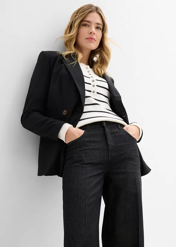 Wide-Leg-Jeans Mid Waist, bonprix