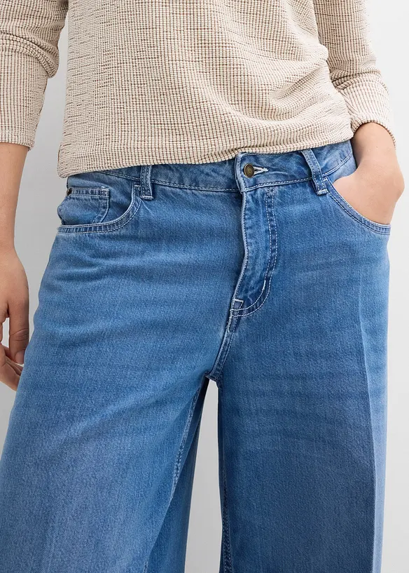 Wide-Leg-Jeans Mid Waist, bonprix