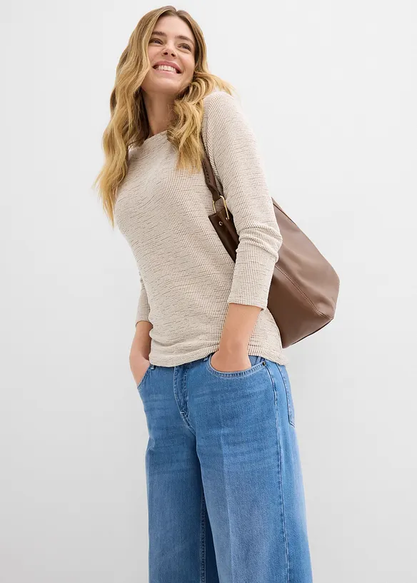 Wide-Leg-Jeans Mid Waist, bonprix