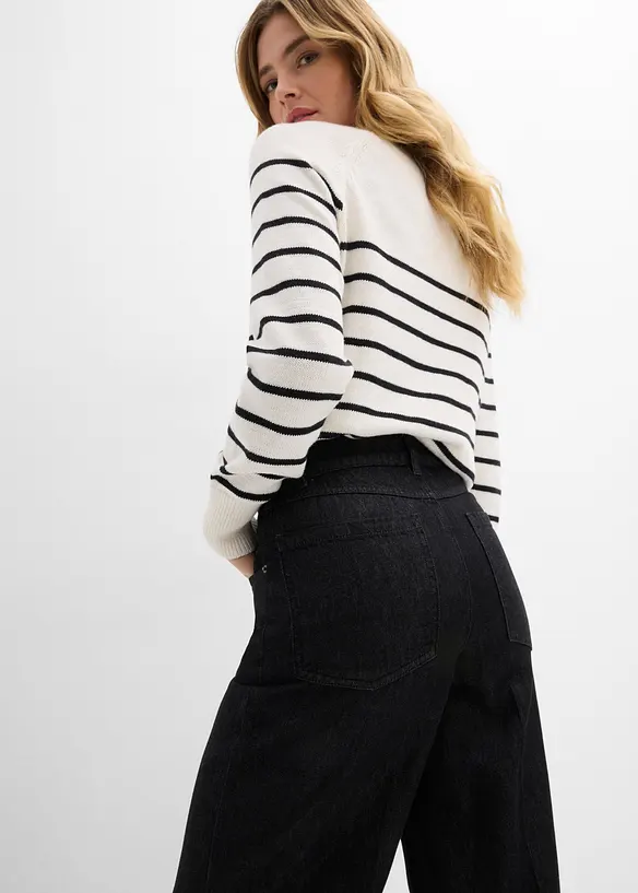 Wide-Leg-Jeans Mid Waist, bonprix