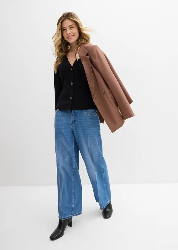 Feinstrickjacke aus Baumwoll-Mix, bonprix