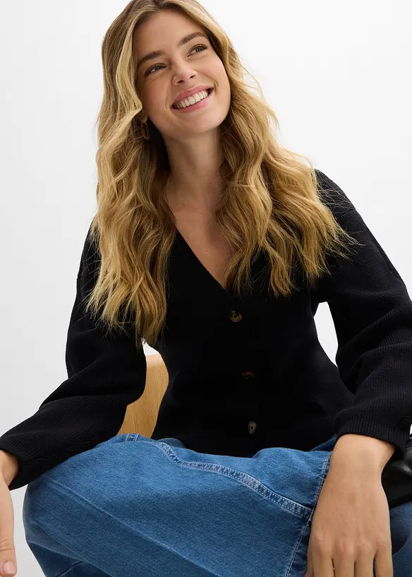 Feinstrickjacke aus Baumwoll-Mix, bonprix