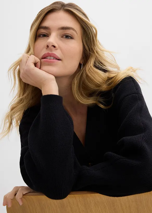 Feinstrickjacke aus Baumwoll-Mix, bonprix