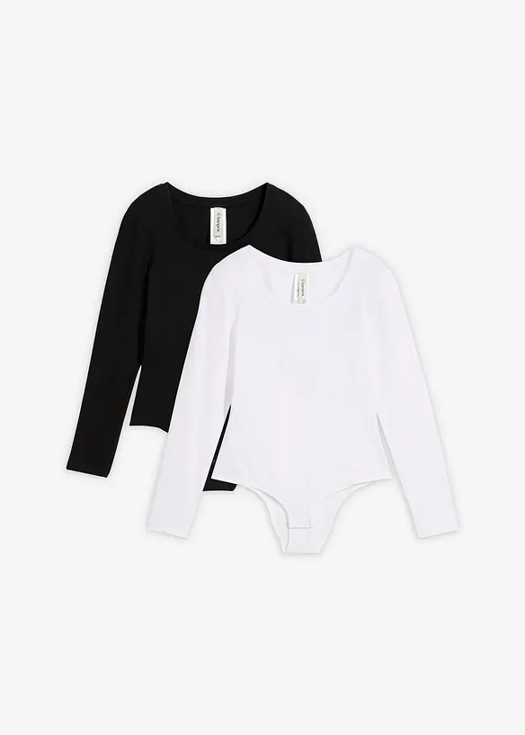 Lot de 2 bodies en coton doux et extensible, bonprix
