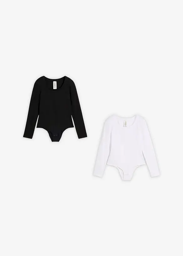 Lot de 2 bodies en coton doux et extensible, bonprix