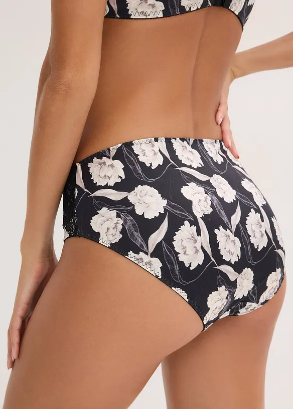 Maxislip mit Glanzeffekt und Spitzendetails, bonprix