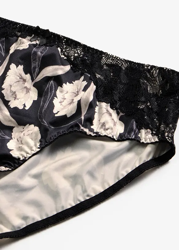 Maxislip mit Glanzeffekt und Spitzendetails, bonprix