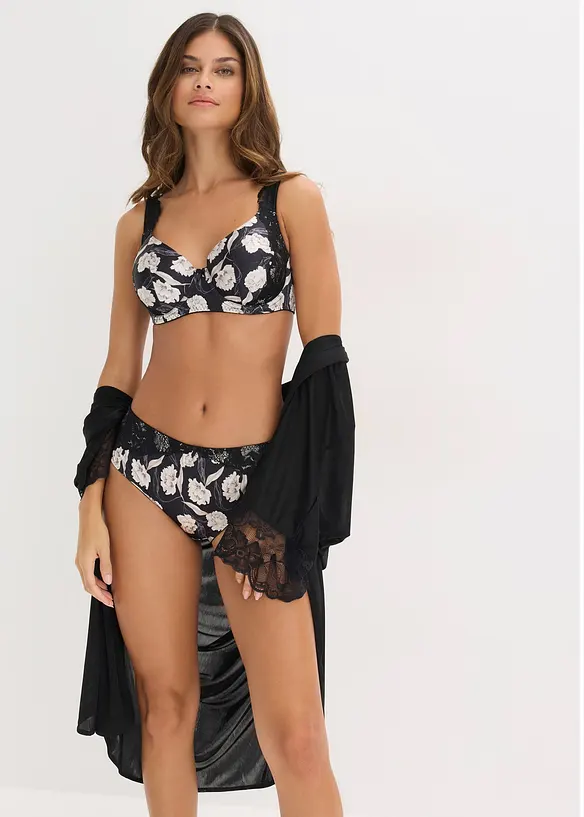 Maxislip mit Glanzeffekt und Spitzendetails, bonprix