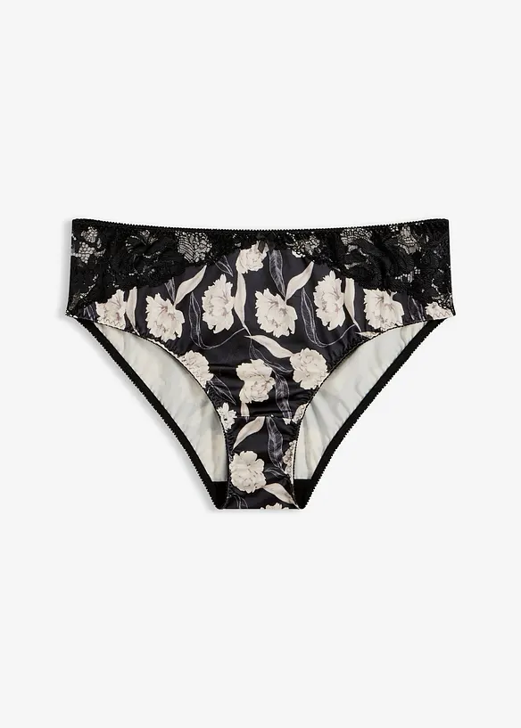 Maxislip mit Glanzeffekt und Spitzendetails, bonprix