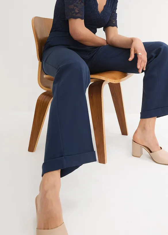 Pantalon large &agrave; pinces, bonprix