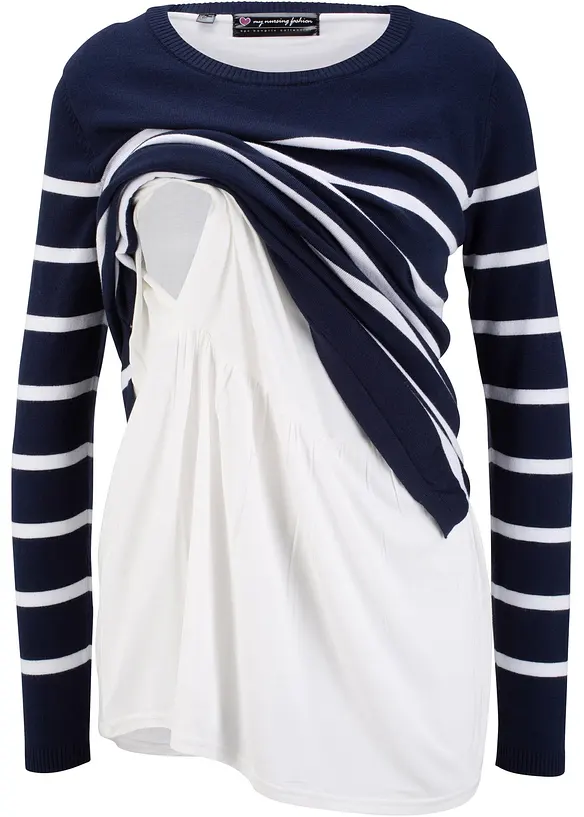 2-in-1 leichter Umstands- und Stillpullover, bonprix