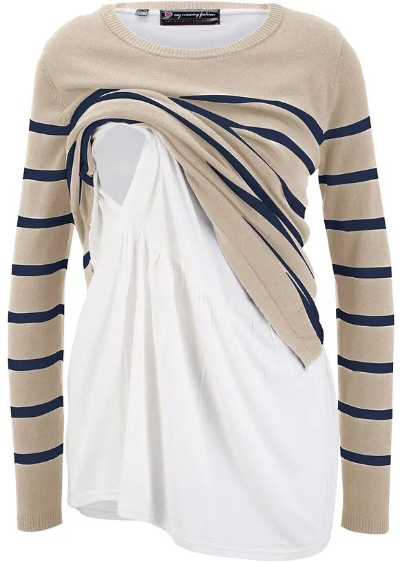2-in-1 leichter Umstands- und Stillpullover, bonprix
