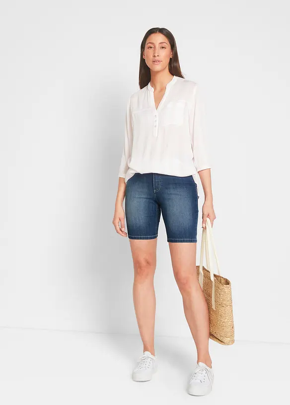 Bermuda en jean, taille mi-haute, bonprix