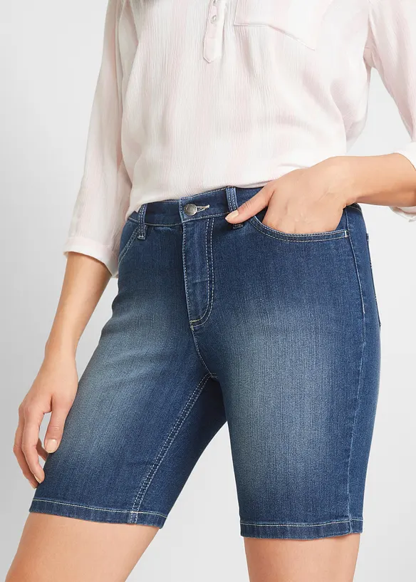 Bermuda en jean, taille mi-haute, bonprix