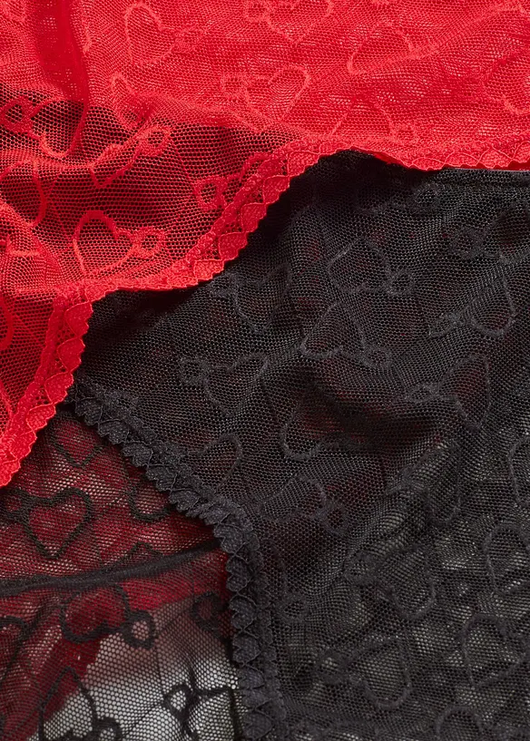 Lot de 4 maxi slips en dentelle, bonprix