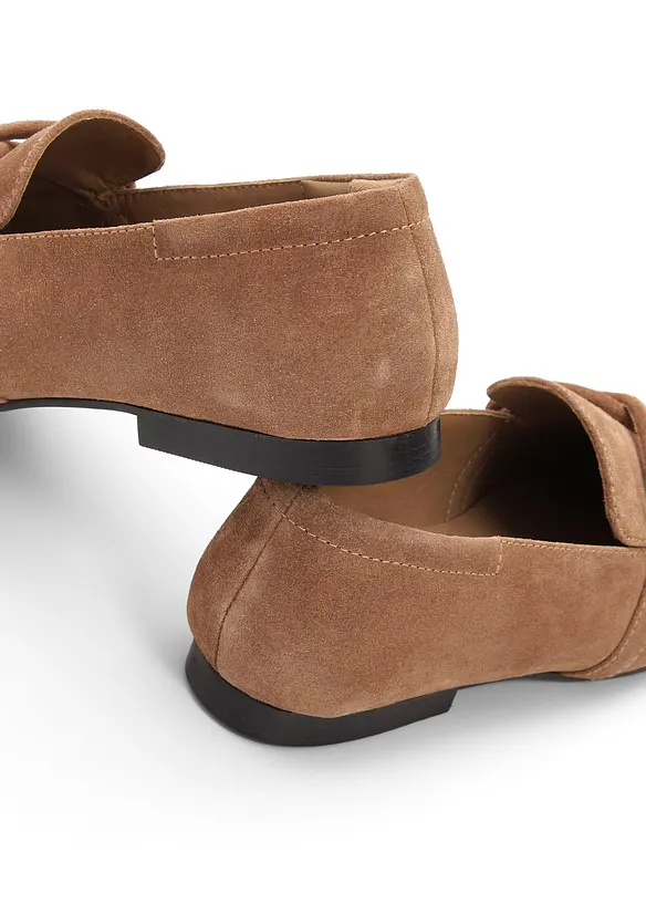 Mocassins en cuir velours, bonprix