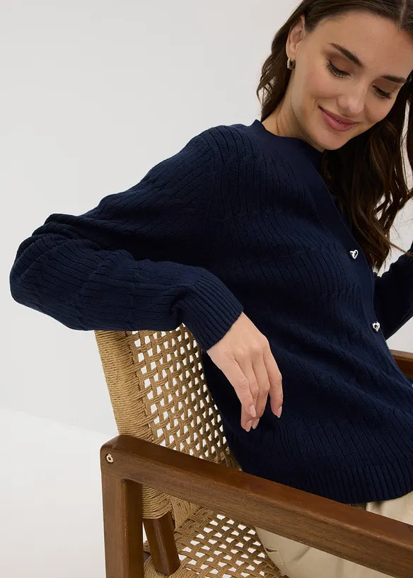 Gilet en fine maille de viscose m&eacute;lang&eacute;e, bonprix