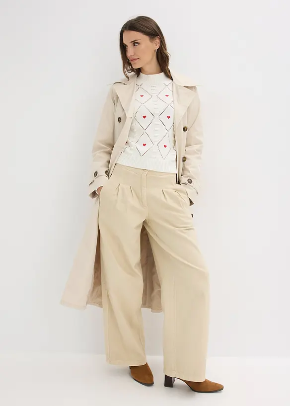 Ajour-Pullover aus Baumwoll-Mix, bonprix