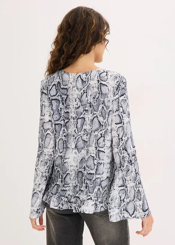 Tunikabluse aus flie&szlig;endem Satin, bonprix