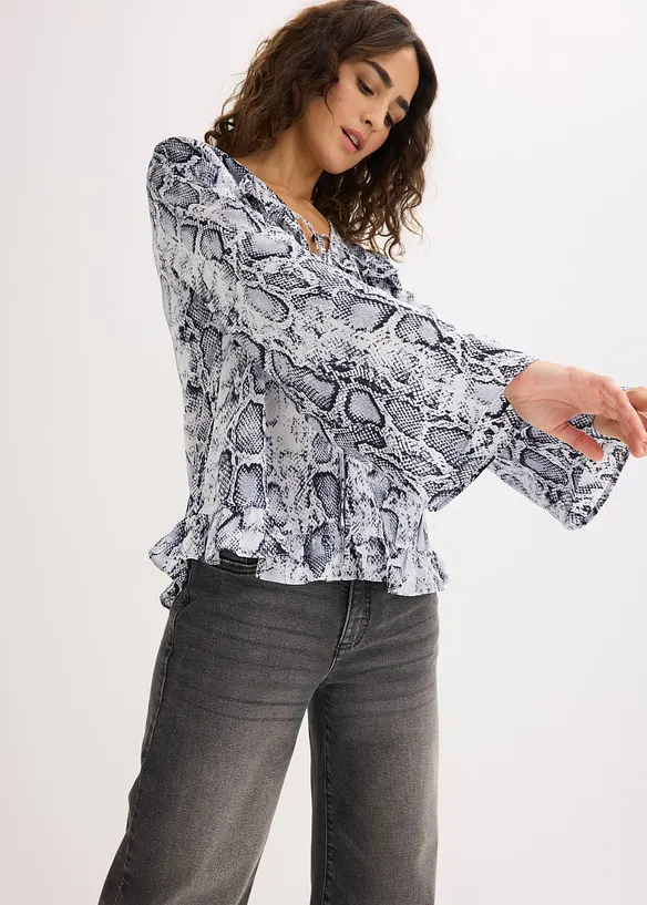 Tunikabluse aus flie&szlig;endem Satin, bonprix