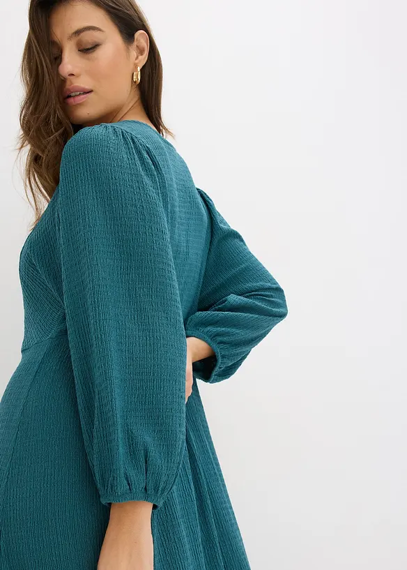 Robe midi en jersey textur&eacute;, bonprix