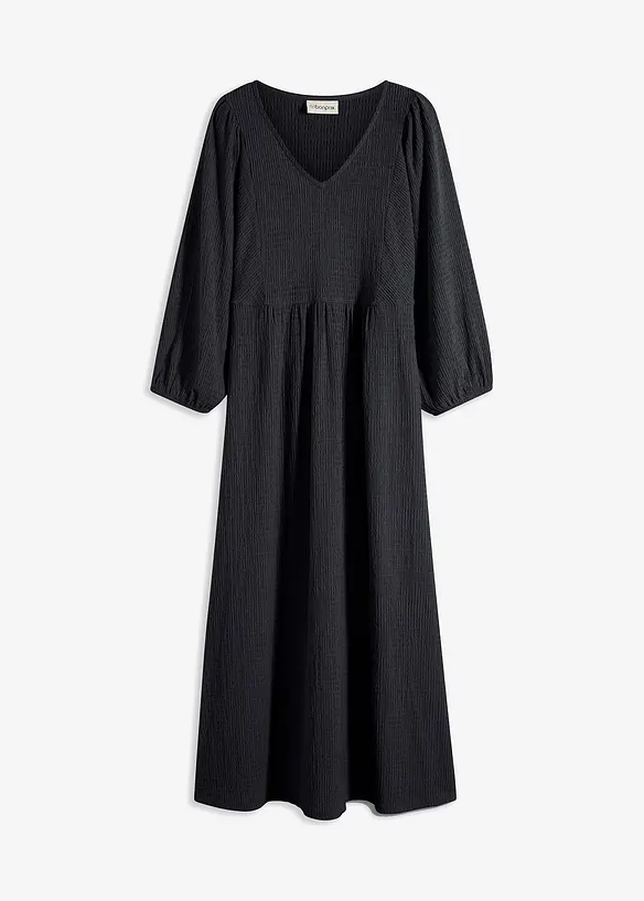 Robe midi en jersey textur&eacute;, bonprix