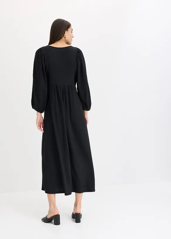 Robe midi en jersey textur&eacute;, bonprix
