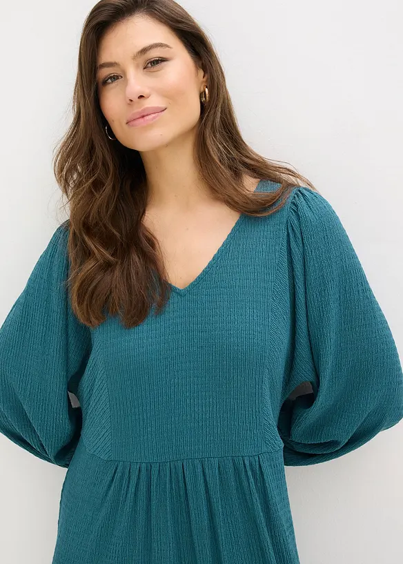 Robe midi en jersey textur&eacute;, bonprix